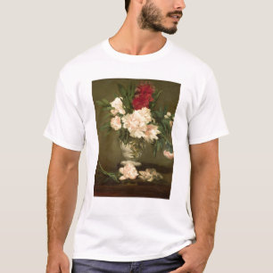 Camiseta Florero de Manet el   de Peonies en un pequeño
