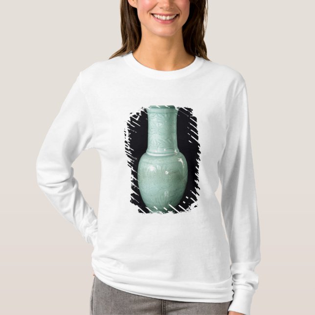Camiseta Florero esmaltado Celadon, dinastía de Yuan (Anverso)