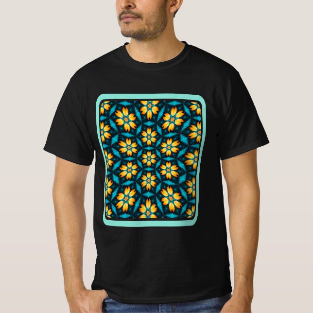 Camiseta Flores abstractas amarillas (Anverso)