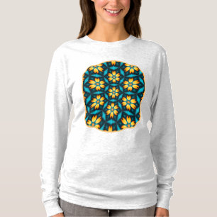 Camiseta Flores abstractas amarillas