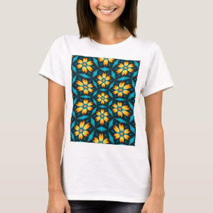 Camiseta Flores abstractas amarillas