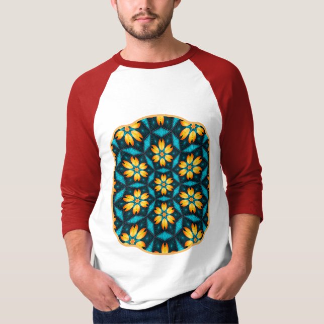 Camiseta Flores abstractas amarillas (Anverso)