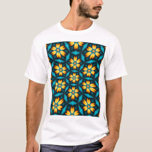 Camiseta Flores abstractas amarillas