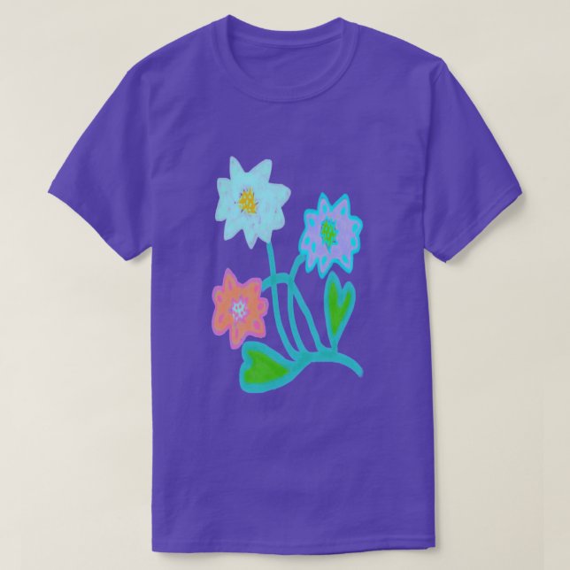 Camiseta Flores abstractas coloridas (Diseño del anverso)