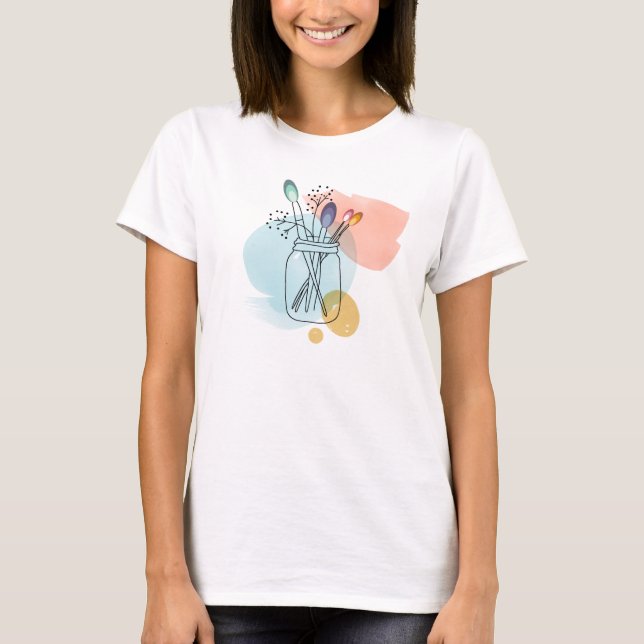 Camiseta Flores abstractas creativas (Anverso)