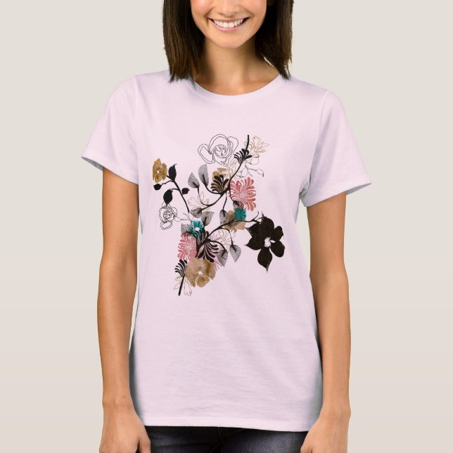 Camiseta Flores abstractas Shirt (Anverso)