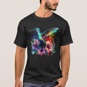 Camiseta Flores acuarelas de colores de las aves florales d