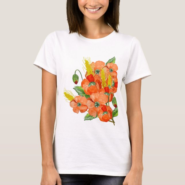Camiseta Flores adorables de amapola (Anverso)
