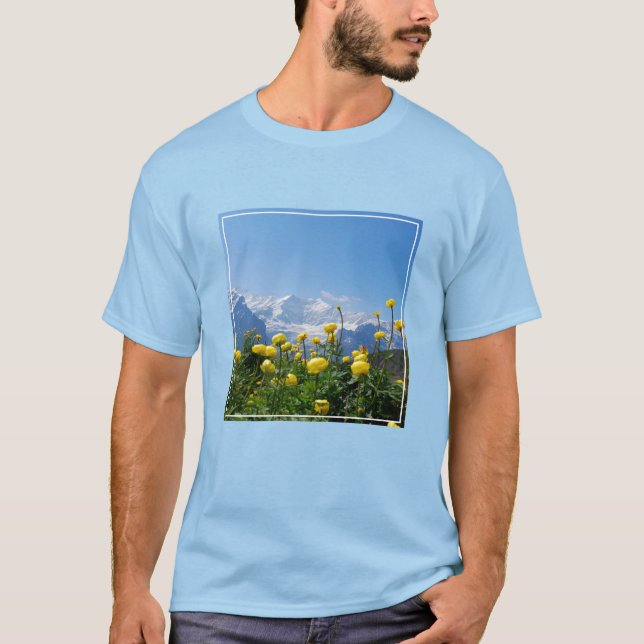 Camiseta Flores | Alpes suizos Eiger Monch (Anverso)