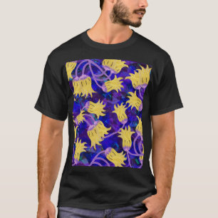 Camiseta Flores amarillas: fondo oscuro acuarela arte