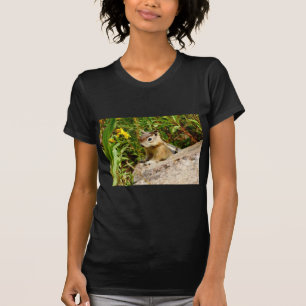 Camiseta Flores amarillas y lindos pequeños Chipmunk