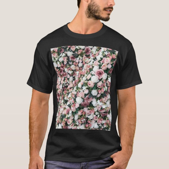 Camiseta Flores artificiales coloridas: fondo vibrante (Anverso)