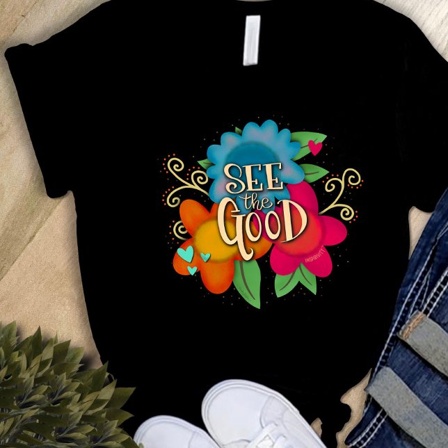 Camiseta Flores audaces ven la buena inespiritualidad (Subido por el creador)