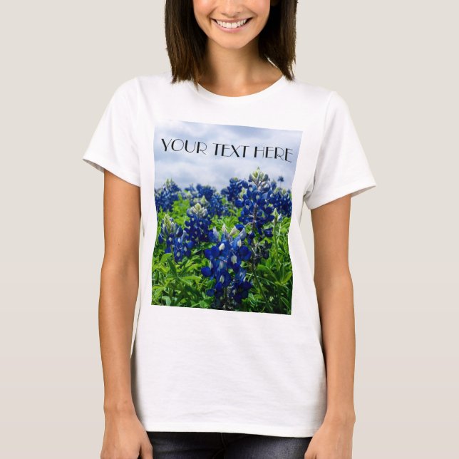 Camiseta Flores azules azul Texas texan Floral (Anverso)