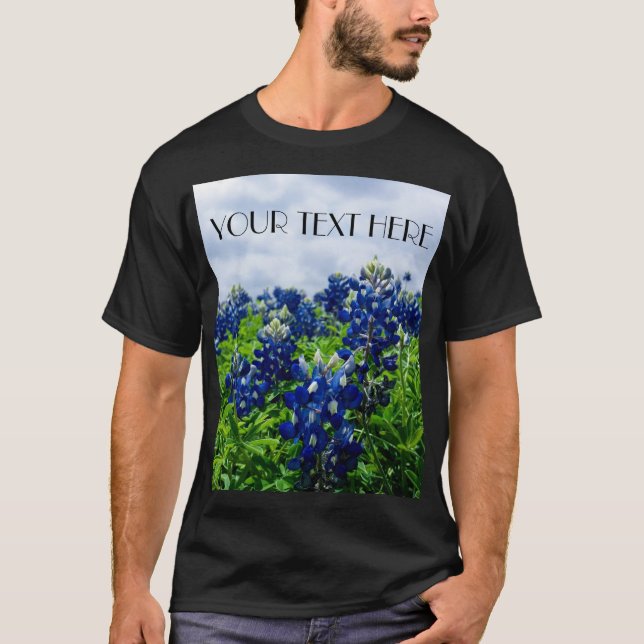 Camiseta Flores azules azul Texas texan Floral (Anverso)