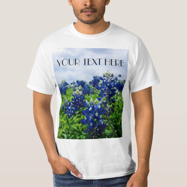 Camiseta Flores azules azul Texas texan Floral T-Shir (Anverso)