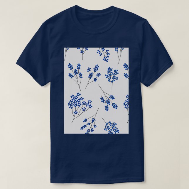 Camiseta Flores azules blancas (Diseño del anverso)