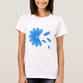 CAMISETA FLORES AZULES COMFORTABLES TELAS
