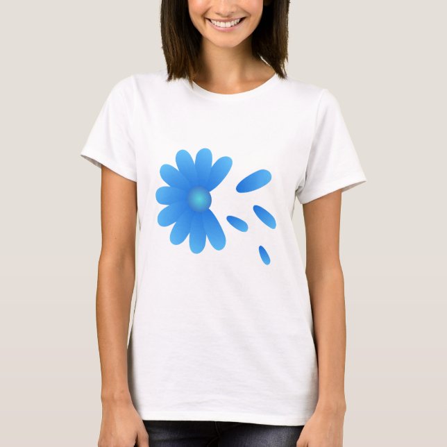 CAMISETA FLORES AZULES COMFORTABLES TELAS (Anverso)