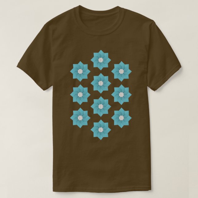 Camiseta Flores azules de origen (Diseño del anverso)