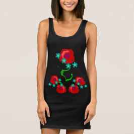 Camiseta Flores azules de Rosa y bebé LBD embellado floral