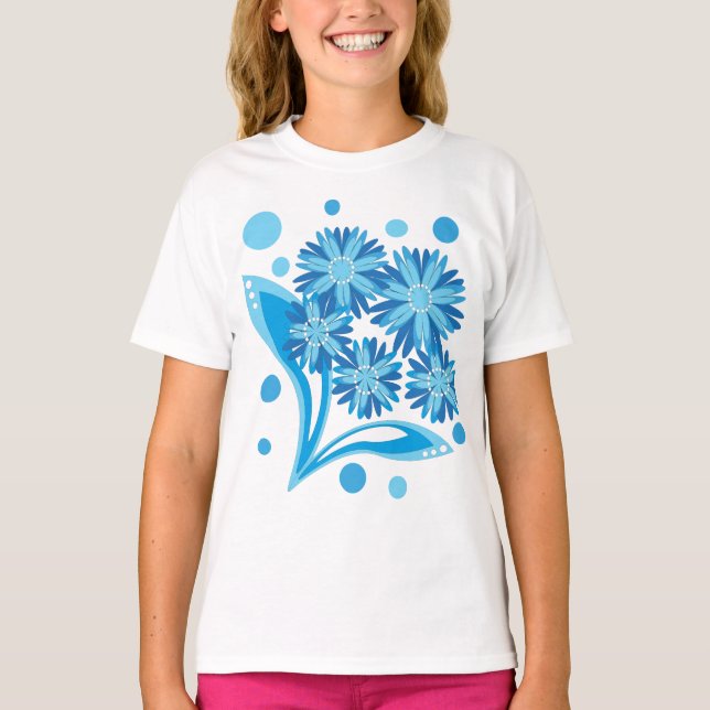 Camiseta Flores azules originales (Anverso)