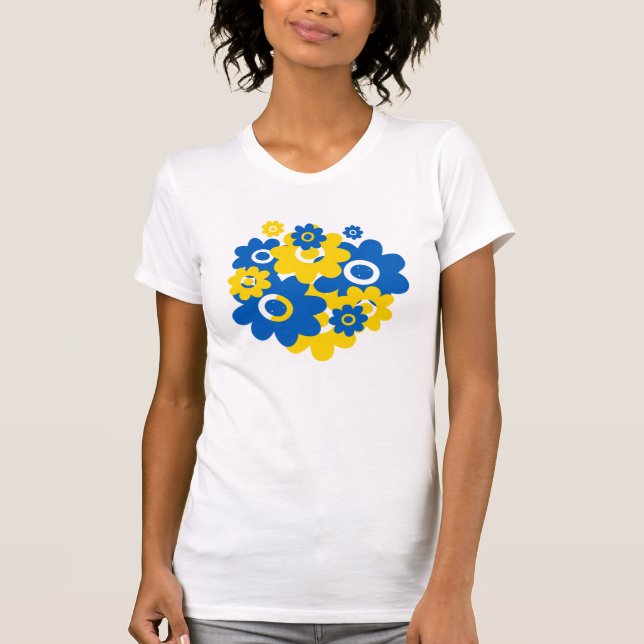 Camiseta Flores azules y amarillas (Anverso)