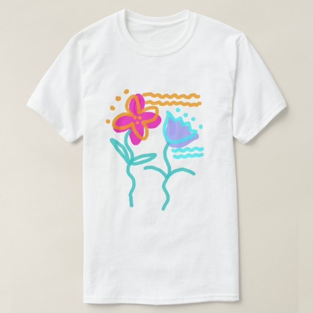 Camiseta Flores Bailarinas Arte Abstracto para Llevar (Diseño del anverso)
