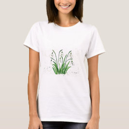 Camiseta Flores blancas de nieve acuarela simple