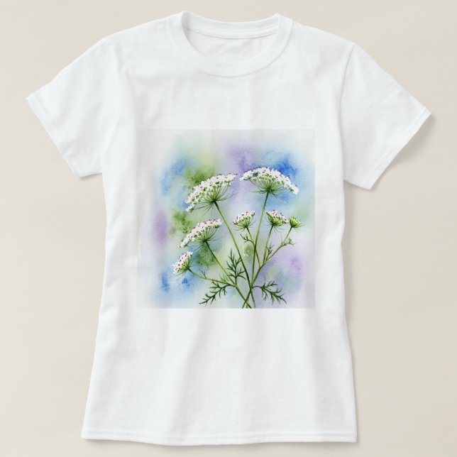 Camiseta Flores blancas delicadas (Diseño del anverso)