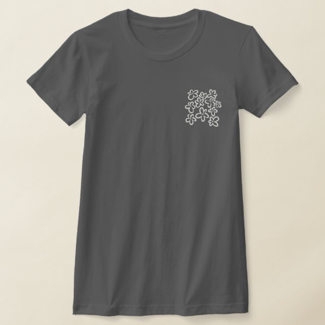 Camiseta Flores blancas sobre gris (Distribución)