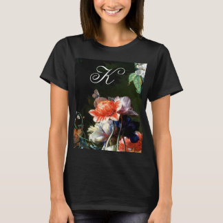 CAMISETA FLORES BLANCOS DE ANEMONES ROJOS ROJOS DE COLOR RO