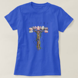 Camiseta Flores blandas y Moda pastoral Tulip Monograma "M"