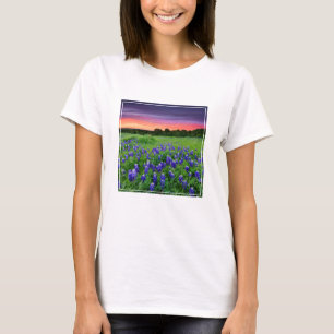 Camiseta Flores   Bluebonnets en Sunset Texas