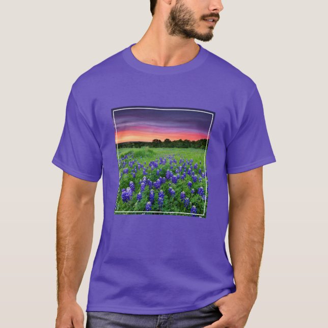 Camiseta Flores | Bluebonnets en Sunset Texas (Anverso)