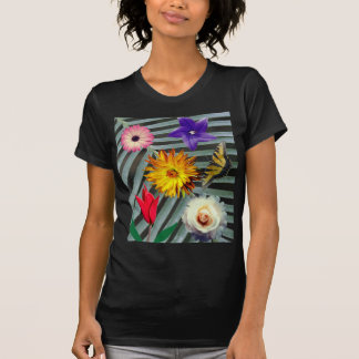 Camiseta Flores bonitas y una mariposa