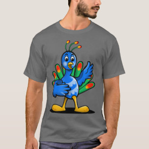 Camiseta flores bordadas y hojas simples