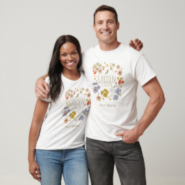 Camiseta Flores botánicas de jardín para mamá y papá jardin
