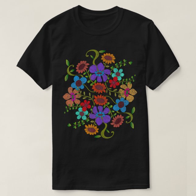 Camiseta Flores botánicas Flor silvestre vintage (Diseño del anverso)