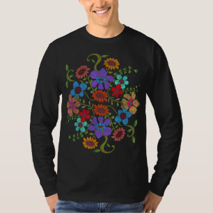Camiseta Flores botánicas Flor silvestre vintage