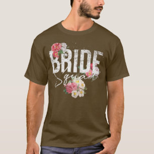 Camiseta Flores Bride Squad Bridal Shower Floral
