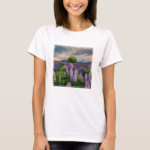 Camiseta Flores   Campo de la lupa en Nueva Zelanda