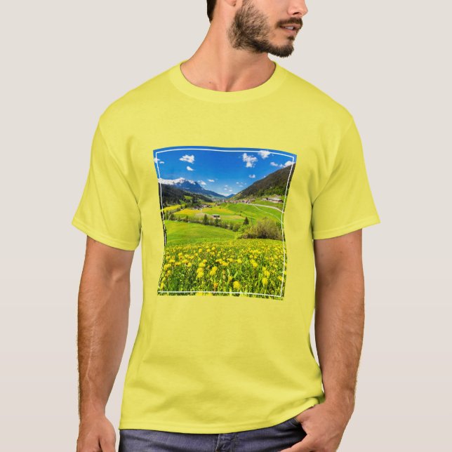Camiseta Flores | Cantón Dandelion de Grisons, Suiza (Anverso)