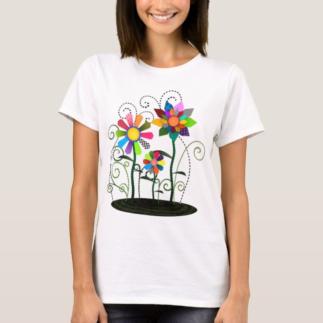 Camiseta Flores caprichosas (Anverso)