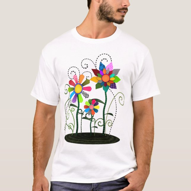 Camiseta Flores caprichosas (Anverso)