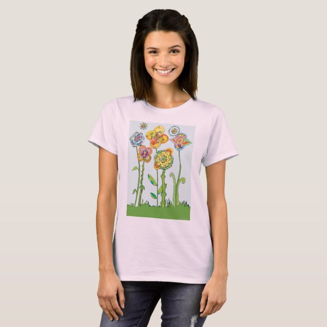 Camiseta Flores caprichosas (Anverso completo)