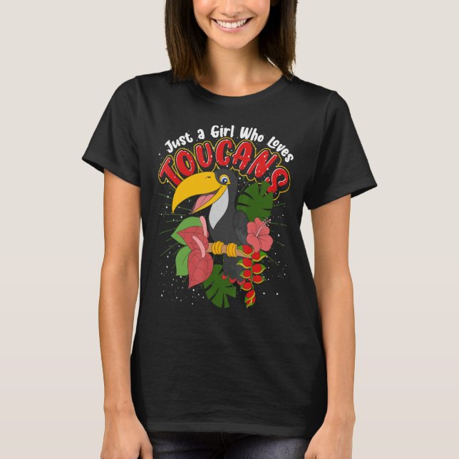 Camiseta Flores Chicas de aves de la selva tropical (Anverso)