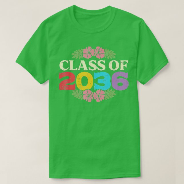 Camiseta Flores Clase De 2036 Crecer Conmigo Para Chicas (Diseño del anverso)