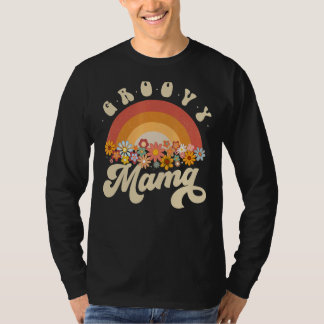 Camiseta Flores color arcoiris Groovy Mama Retro