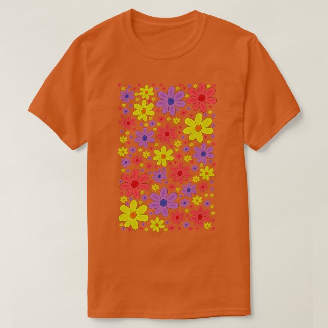 Camiseta Flores coloridas 1 (Diseño del anverso)